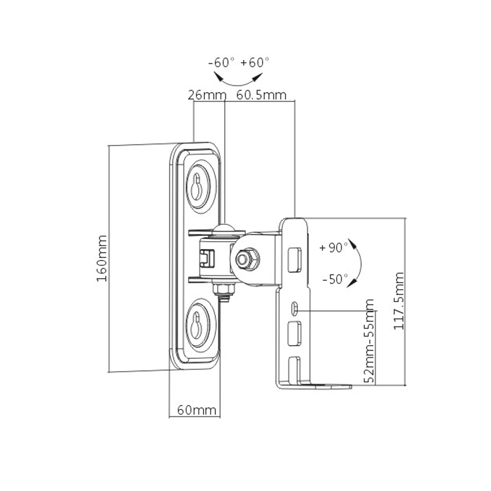 arli mywall lautsprcher sonos play1 wandhalterung boxenhalterung lautsprecherhalter boxen box wand halter halterung 2 x set pack Träger neigbar schwenkbar drehbar speaker einstellbar wandhalter schwarz wandmontage h12