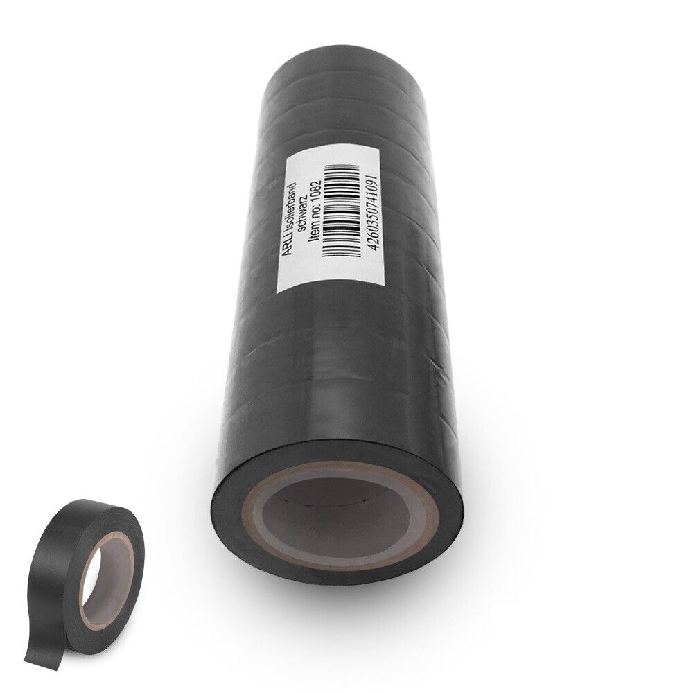 Isolierband-Schwarz-1 arli isolierband isoband isolier 10x 10  iso band klebeband set schwarz rot weiss weiß elektroband elekro bunt buntes selbstklebend 10m 10 m 18mm 18 mm rolle reparatur befestigung leitungen leitung kabelmantel isolieren kfz pvc rolle tape