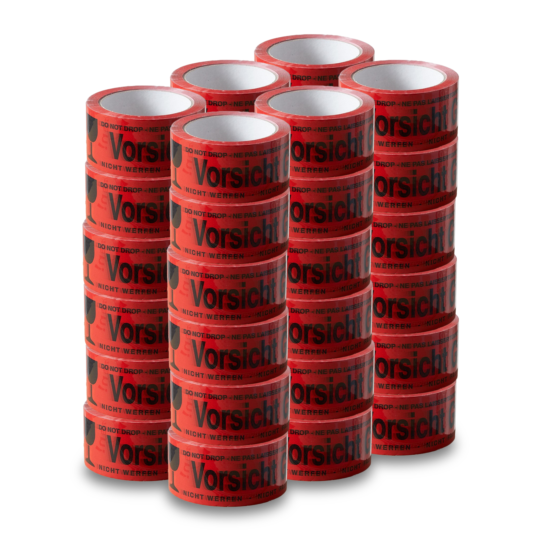 arli-Klebeband-vorsicht-glas-36 36x Klebeband " Vorsicht Glas " Packband rot Paketband PP 48 mm x 66 m Paket Band - 36 Rollen