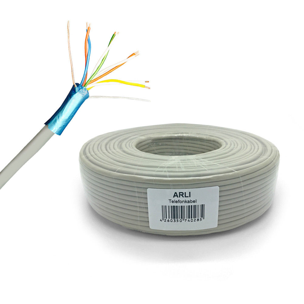 1023-1 Telefonkabel Kabel ISDN Verlegekabel 2x2 4x2 0,6 mm Telefonleitung Telefon Kabel 25 50 100m JYSTY Adern J-Y(St)Y Fernmeldekabel