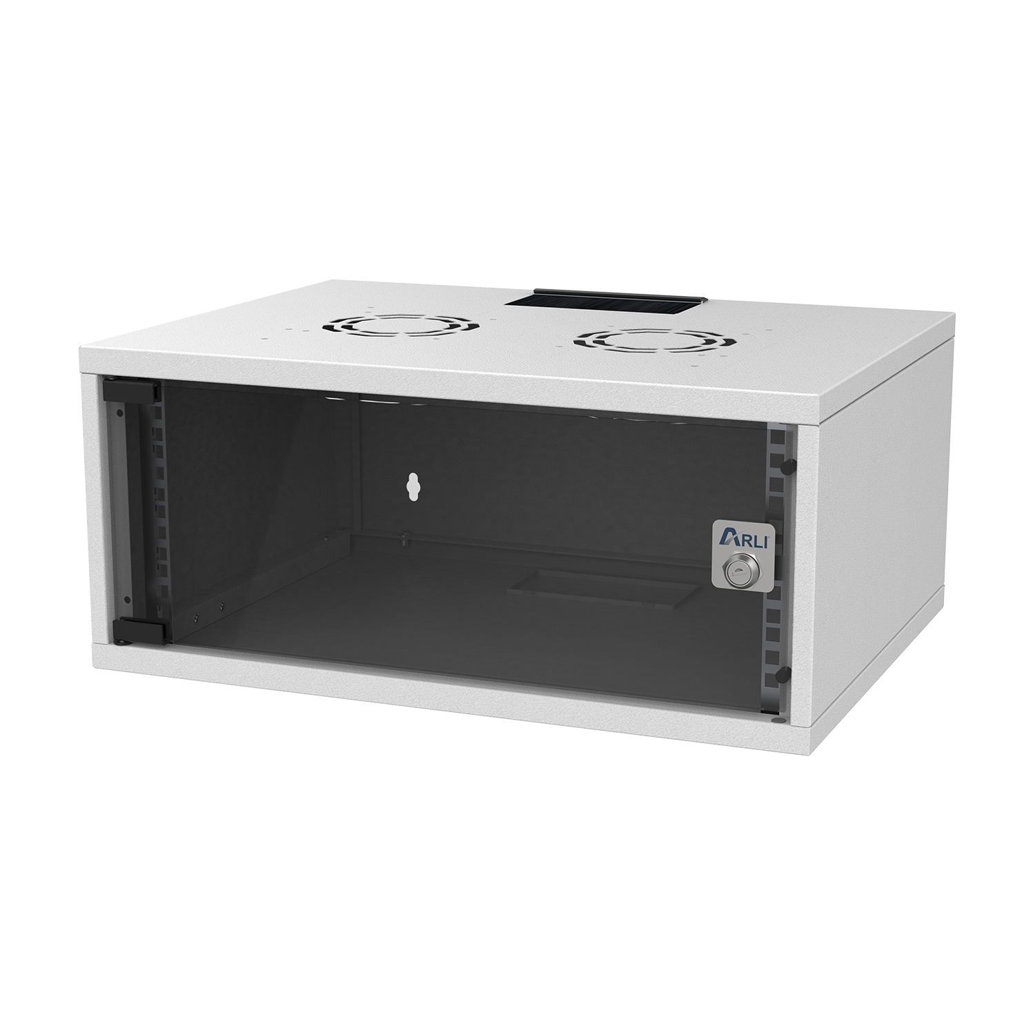 1238-1 ARLI 19 Zoll Netzwerkschrank 4HE Wandgehäuse Serverschrank abschließbar mit Glastür SOHO 4U