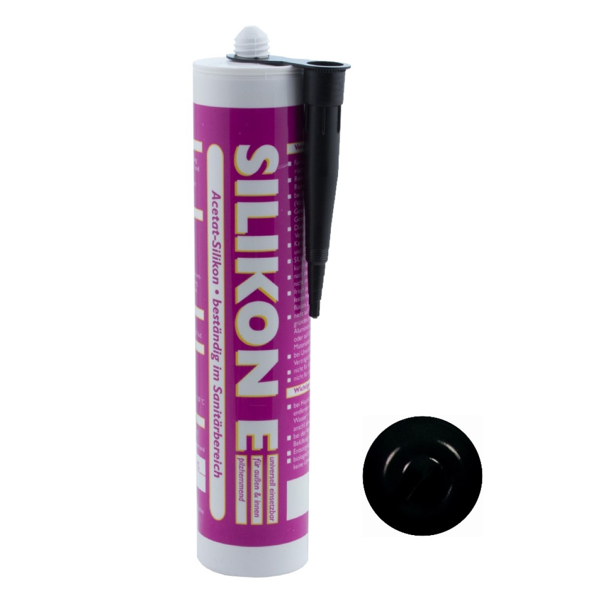 Silikon-Fugendicht-schwarz Silikon 310ml schwarz Universal Sanitär Bad Dusche Küche Fuge Fenster innen außen