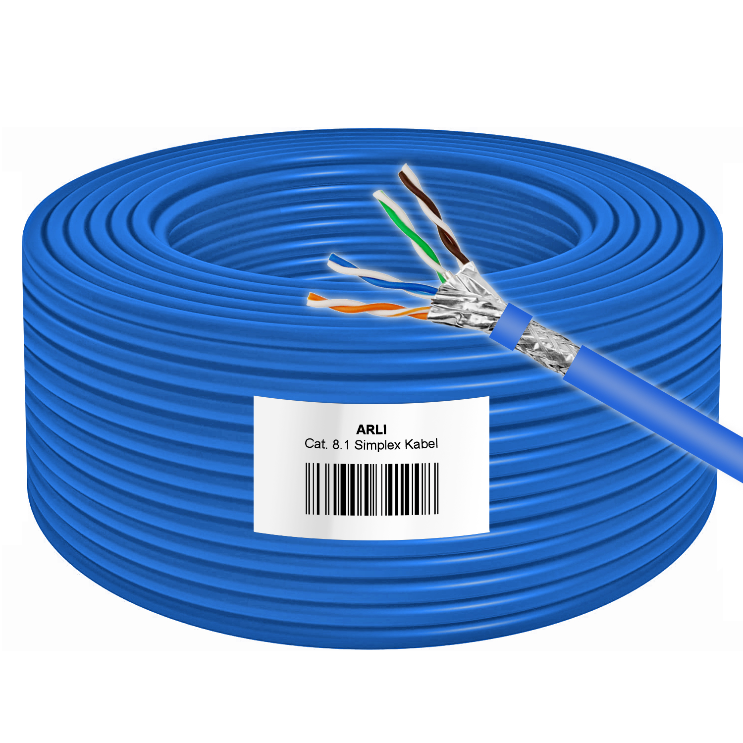 arli-cat8-verlegekabel-cat8-1-kabel-00 ARLI Cat8 Verlegekabel 100m - Cat 8.1 S/FTP LSZH Halogenfrei bis zu 40 Gbit/s 2000 MHz Netzwerkkabel