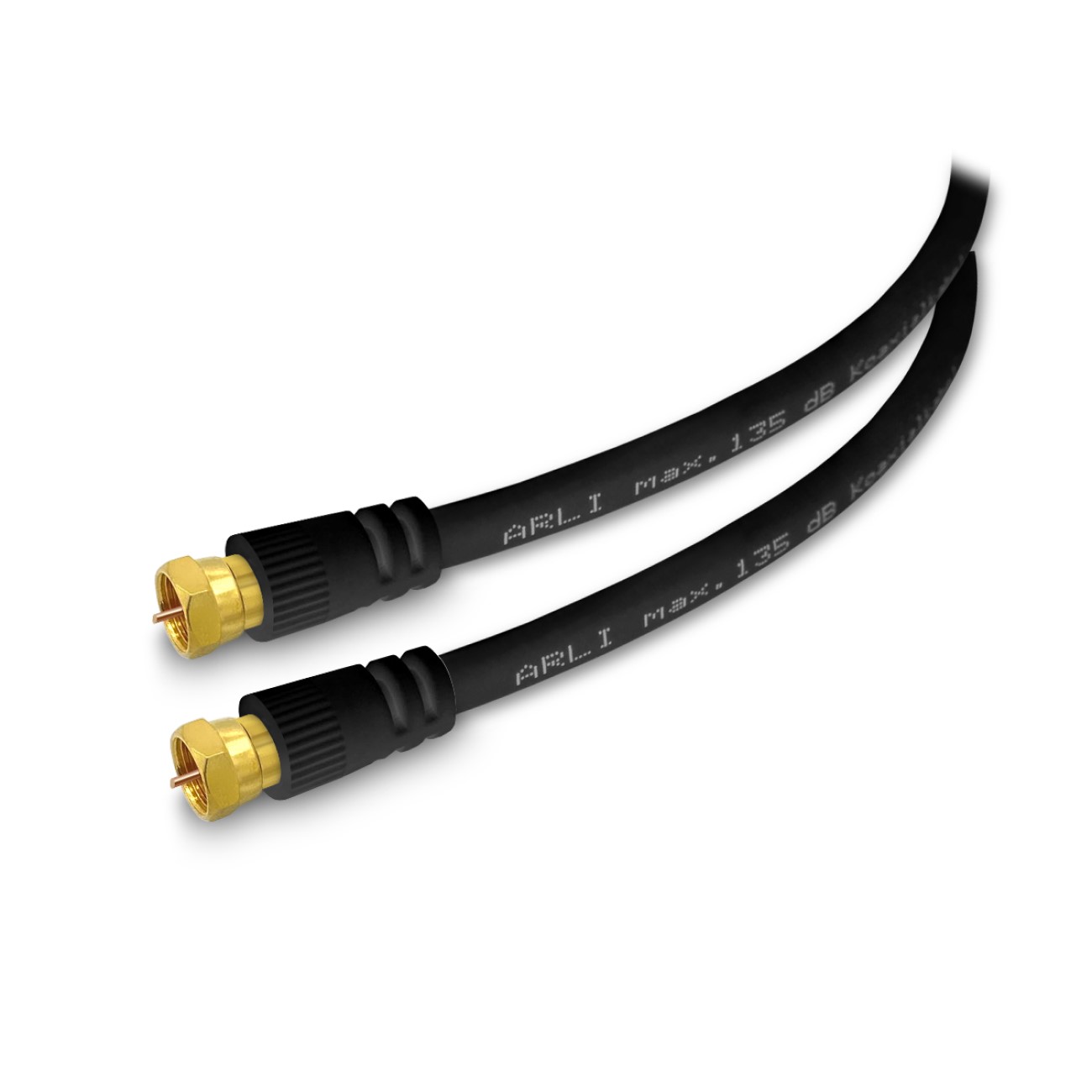 arli-anschlusskabel-135db-schwarz 1m ARLI HD Sat Anschlusskabel schwarz vergoldet max. 135 dB