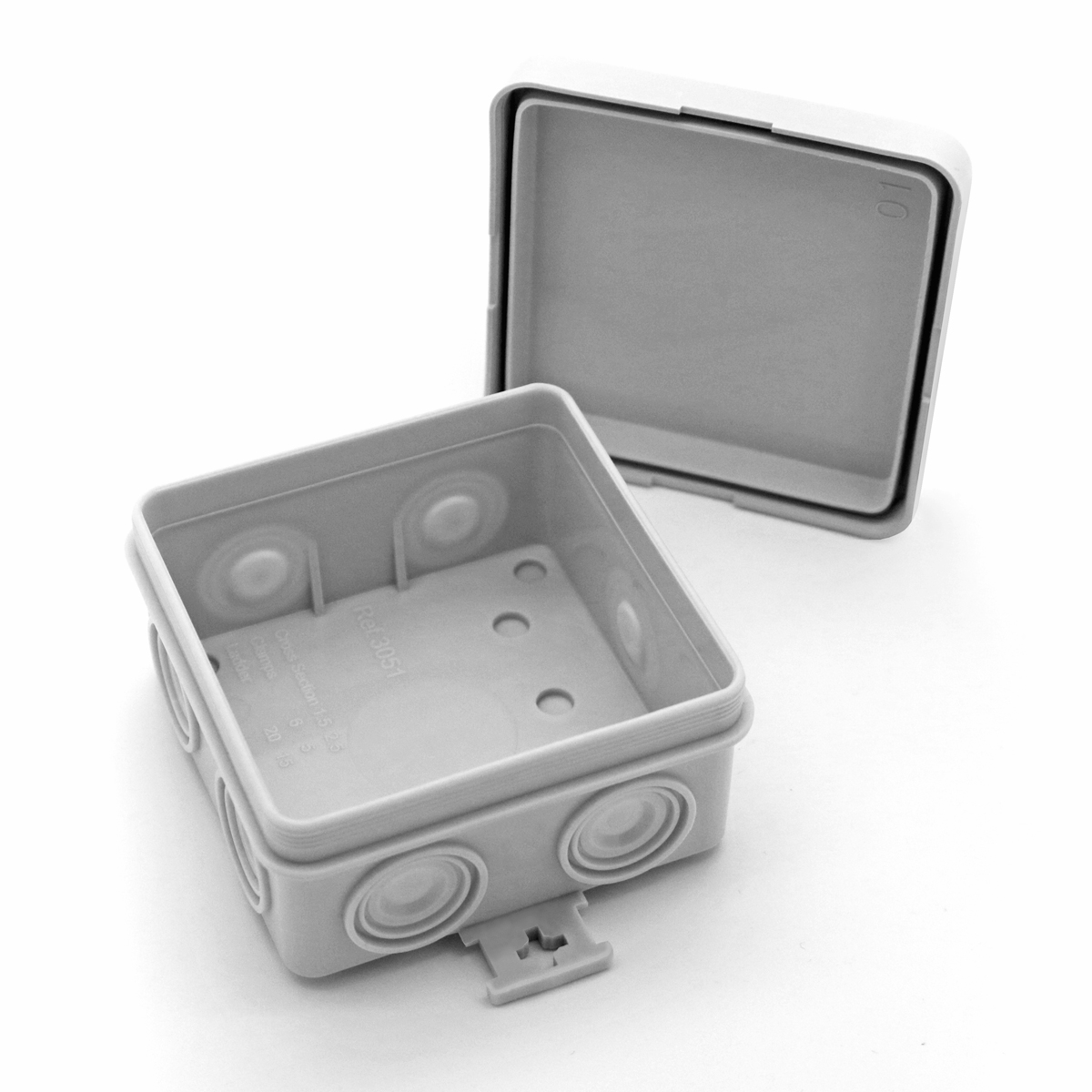 Abzweigdose-75x75x40-02 arli stromverteiler aufputzsteckdose abzweigdose verteilerdose außen aussen wasserdicht feuchtraumdose unterputz aufputz gehäuse kleinverteiler schaltschank ip54 ip65 kabel dose kabeldose außenbereich elektro keller