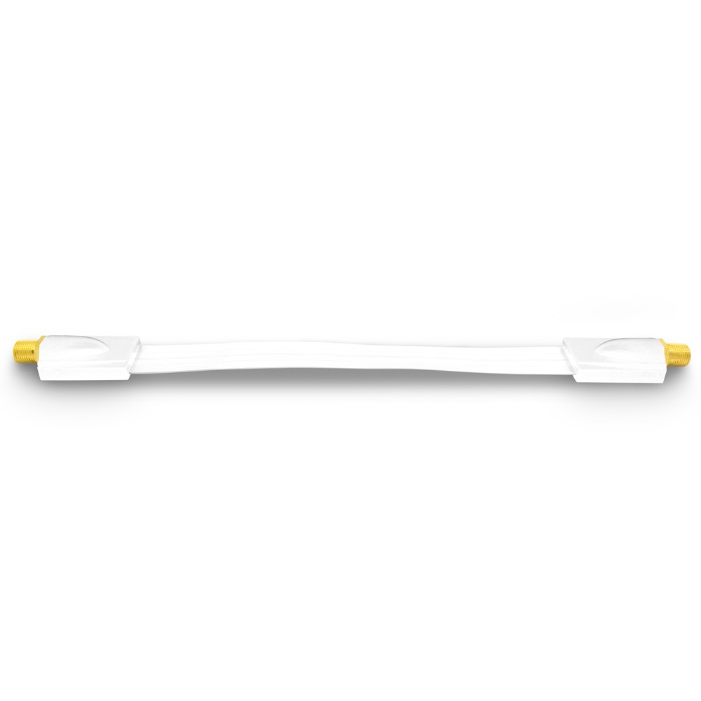 ARLI Fensterdurchführung Ultraflach weiss vergoldet Fensterduchführung Flachkabel Flach Kabel Slim 20cm 26cm 30cm flexibel 2-fach Splitter Verteiler 2fach ohne Bohrung gute Schirmung Satellitenreceiver Schalter Verstärkung verstärker 3D Multischalter Teil