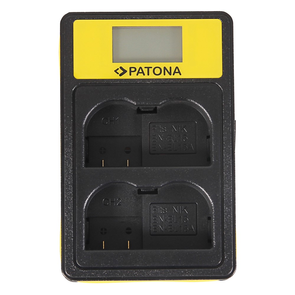 Patona Platinum Akku 2 set Nikon EN-EL15b D7000 D7100 D600 D610 D800 D800E D810 D850 Z7 V1 akkus 2040 mAh 2040mAh patona arli set original 100% kompatibel originale original smart Dual LCD USB ladegerät Lade Gerät Lader lader ladestation statio