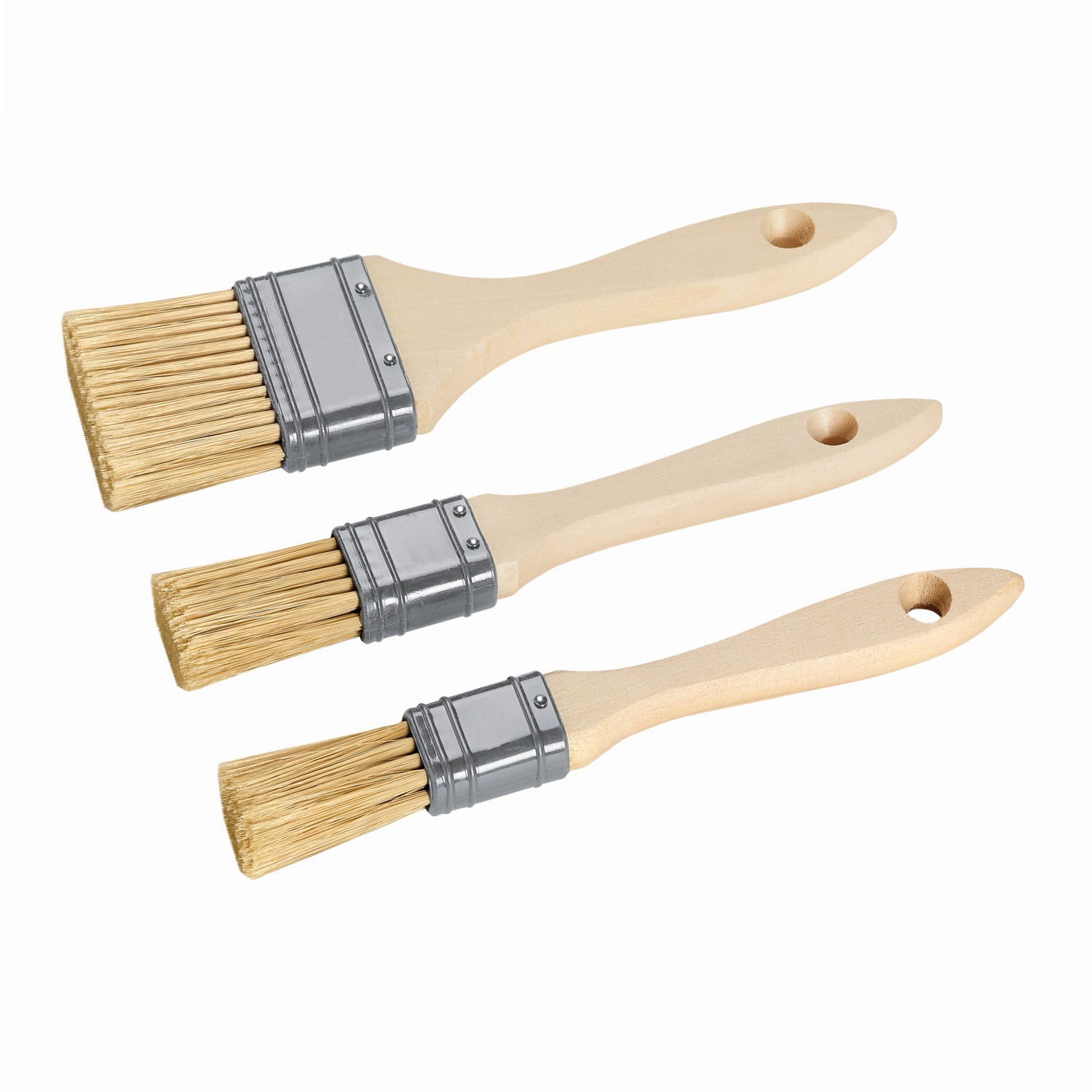 Flachpinsel Set 3 teilig Basic Pinsel Set mit 20 mm 25 mm 35 mm Breite