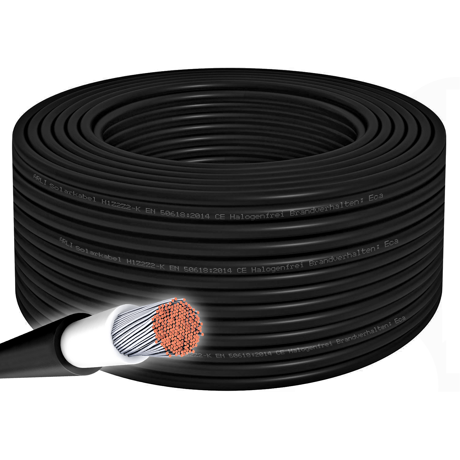 arli-solarkabel-schwarz ARLI Solarkabel 4 mm² 100m Solarleitung H1Z2Z2-K schwarz Halogenfrei ( 1x 4mm² )