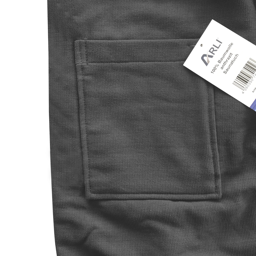 Saunatuch-arli-01 arli saunakilt baumwolle kilt saunetuch sauna handtuch tuch damen herren set sarong wellness frottee kleid bad handtücher familie strandtuch strand frauen bademantel bedemäntel badetuch klettverschluss hamam hamantuch 100% anthrazit