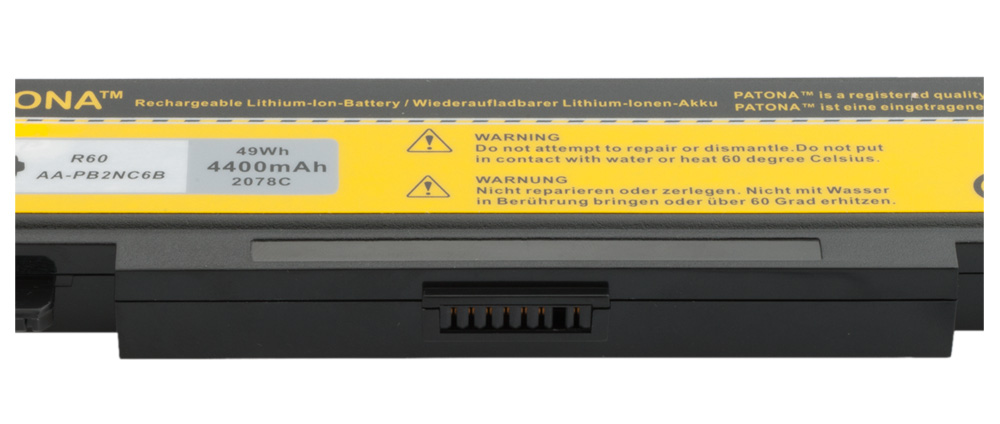 Akku Samsung M60 NP P50 Pro P210 P460 P560 Q70 Q210 Q310 R39 R40 X60 X65 4400 mAh original arli patona ersatzakku laptop notebook R41 R45 R60 R65 R70 R410 R505 R509 R510 R560 R610 R700 R710 X60 X65 X360 X460