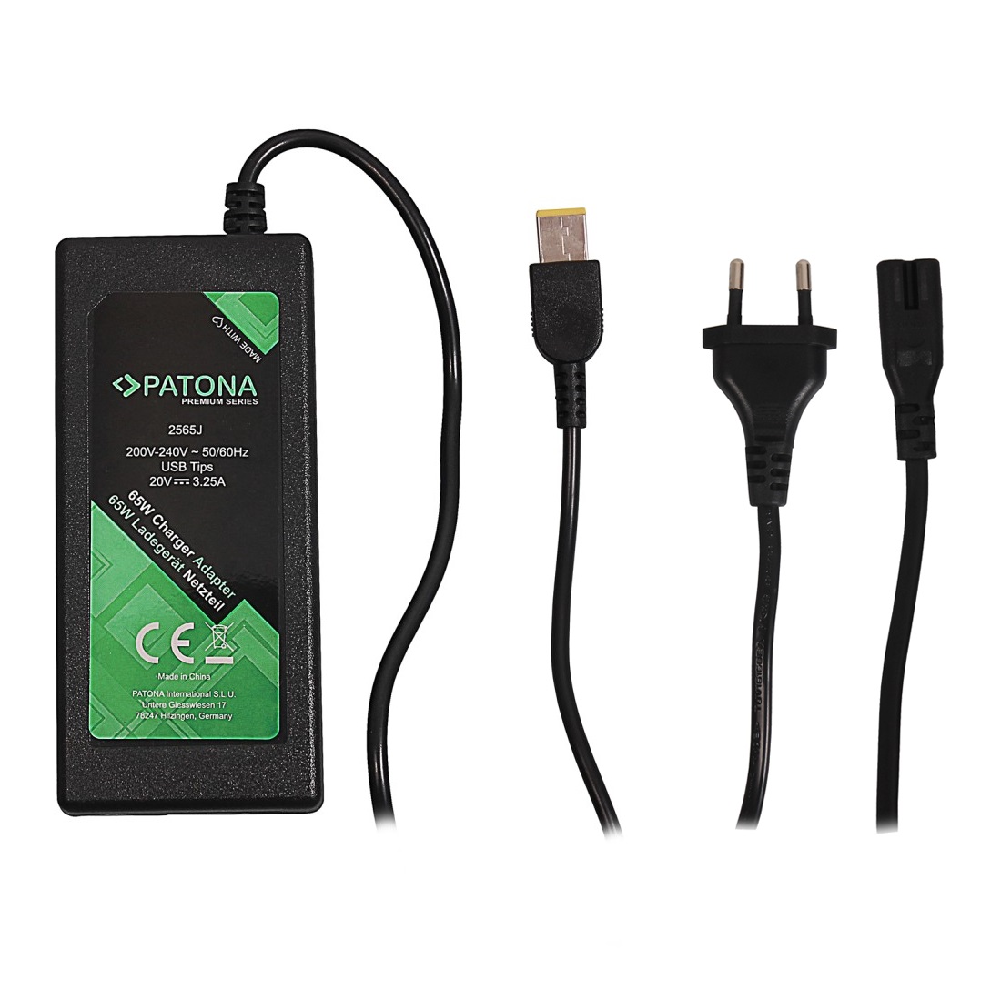 2565-2 PATONA Premium Netzteil 20V 3,25A 65W Slim-Tip slim tip für Lenovo T540p T440 X240 X1 Carbon arli edge notebook laptop thinkpad yoga dual-core ThinkPad Think Pad x1 carbo 20v 65w