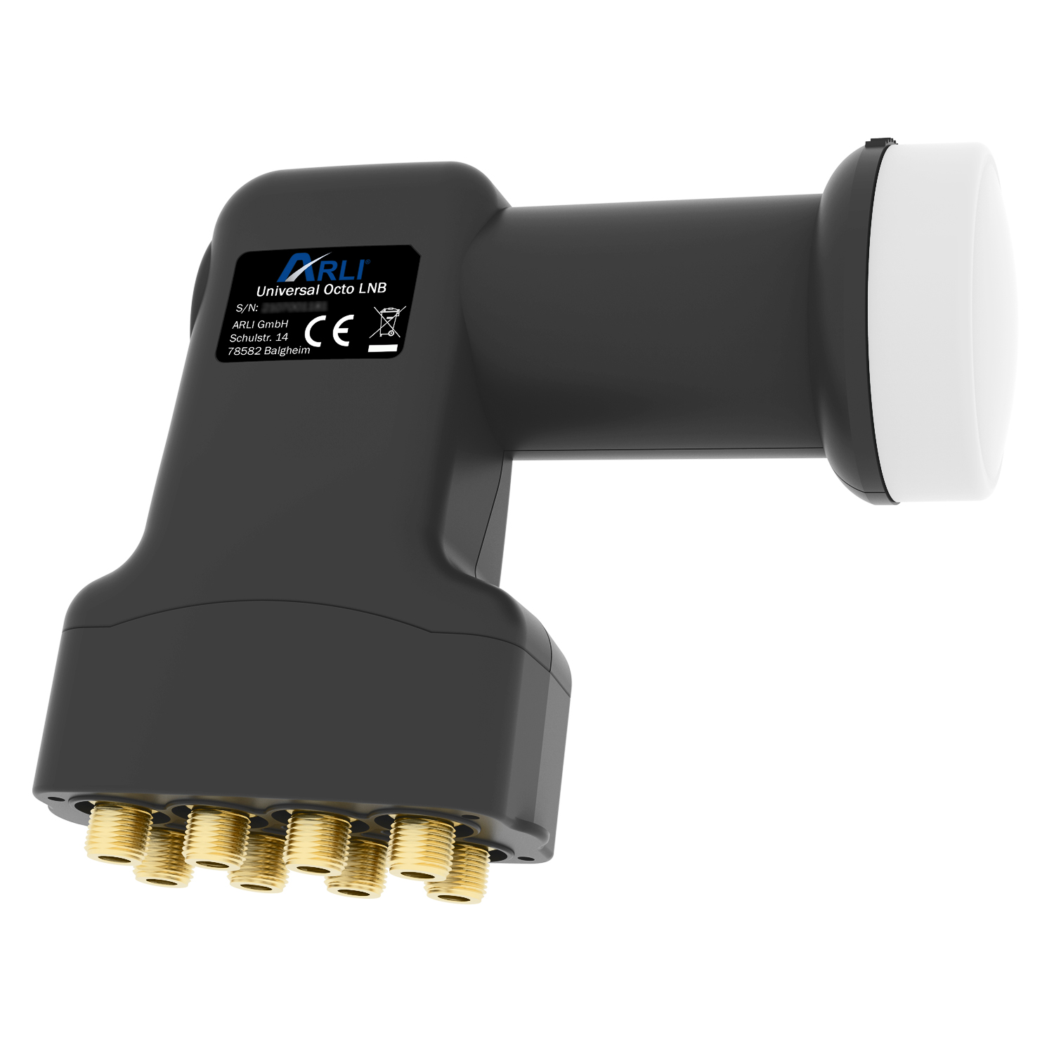 1077-1 arli satellitenschüssel digital komplett sat schüssel octo lnb 8 Teilnehmer koaxial satfinder 80 cm set spiegel antenne finder anlage camping komplettset offset  kabel satellitenanlage F-Stecker uhd full hd 4k komplettanlage 80cm