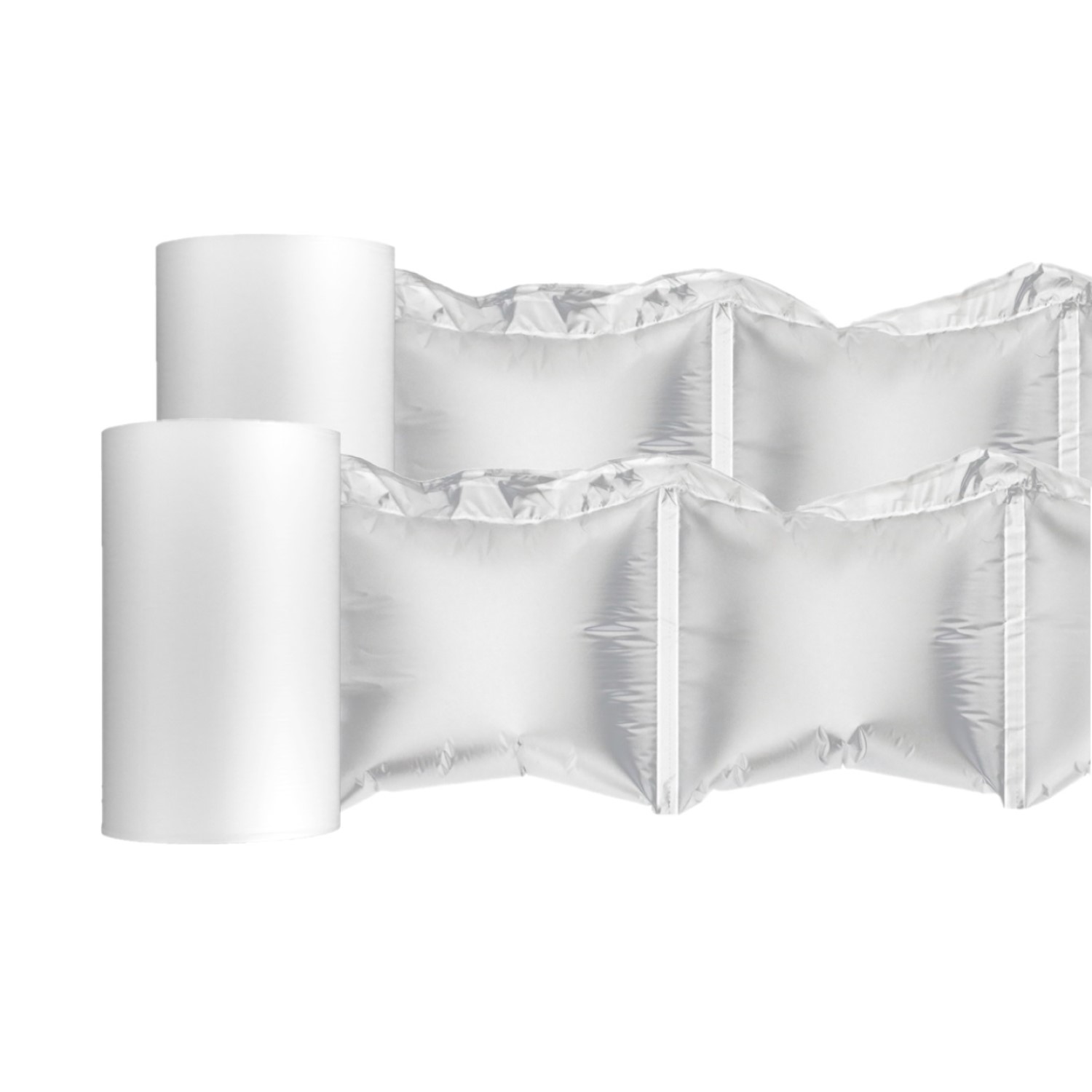 2xluftpolster-20x20 ARLI Luftpolsterfolie 20x20 cm – 2 Rollen x 600m Rolle Luftpolsterkissen für Luftpolstermaschine - Verpackungspolster mit Abrissperforation