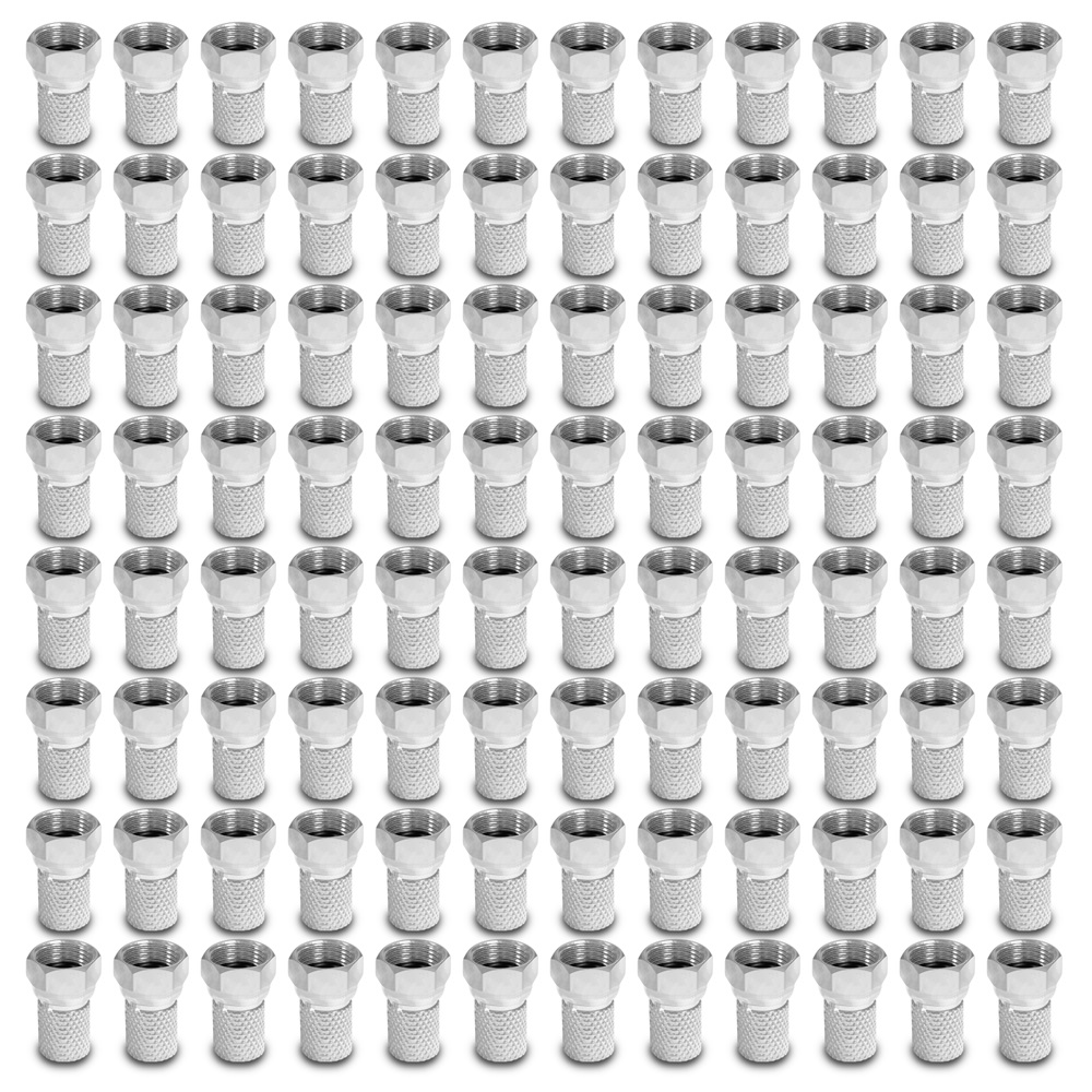 mehrere-Steck-silber ARLI F-Stecker 7 - 7,5 mm mit breiter Mutter und Dichtring - 100er Beutel adapter sar tv iec Hama Technisat Kathrein kompressionsstecker zange HD 4K wasserdicht satelliten kabel digitaltauglich konfektionierte TV-Kabel Anlage F Stecker Buchse Kupplung Abi