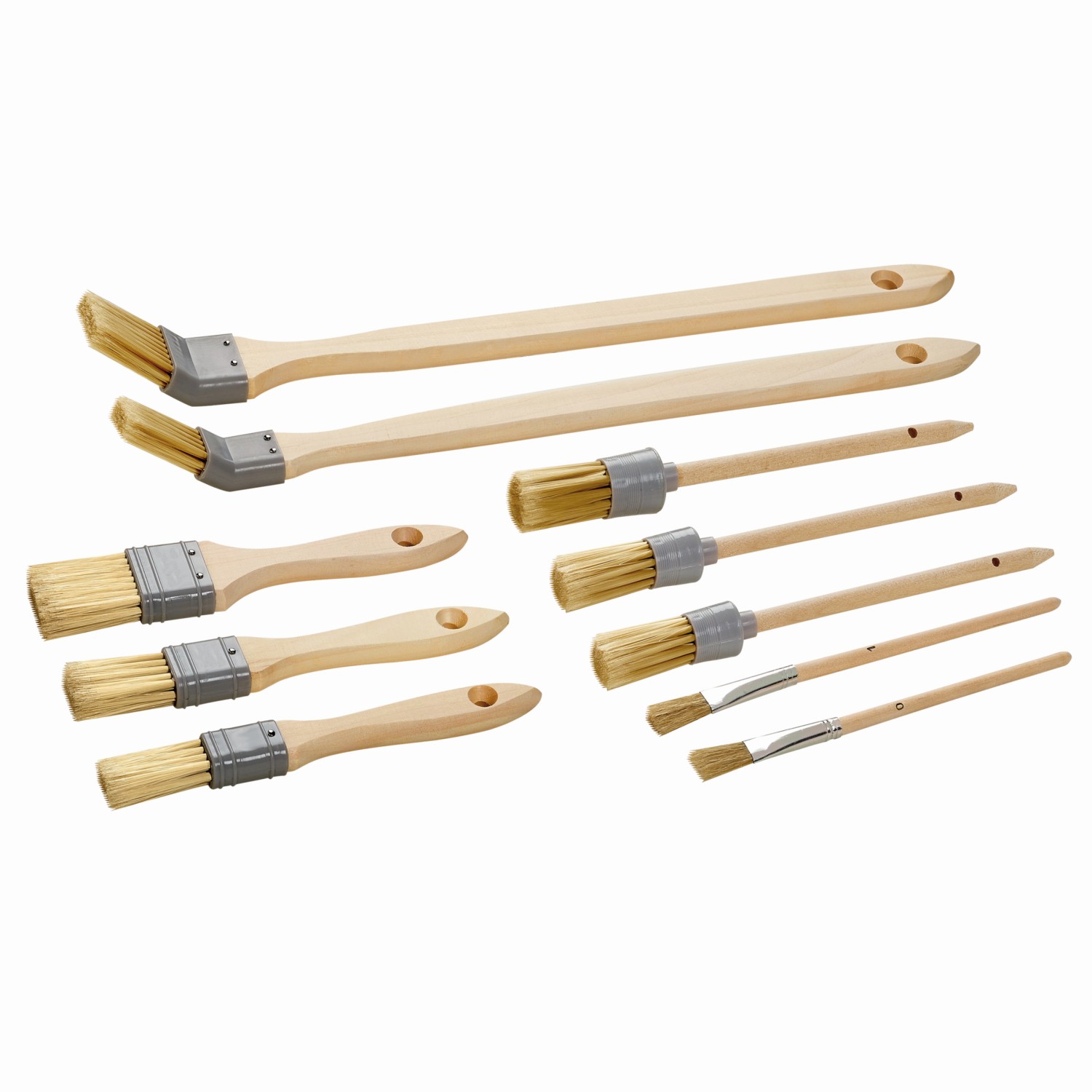 Pinsel Set 10 teilig Flachpinsel Ringpinsel Eckenpinsel Universalpinsel für Malerarbeiten innen und außen