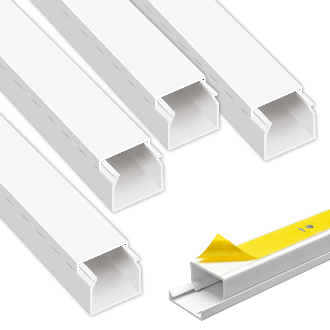 ARLI Kabelkanal selbstklebend mit Bodenlochung 25 x 25 mm -  4 m Installationskanal schraubbar