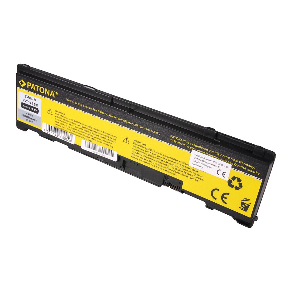 Akku Lenovo ThinkPad T400s 2801 2808 2809 2815 2823 2824 2825 T410s 3600 mAh original arli patona ersatzakku laptop notebook 42T4688 42T4689 42T4690 42T4691 51J0497 3600mAh