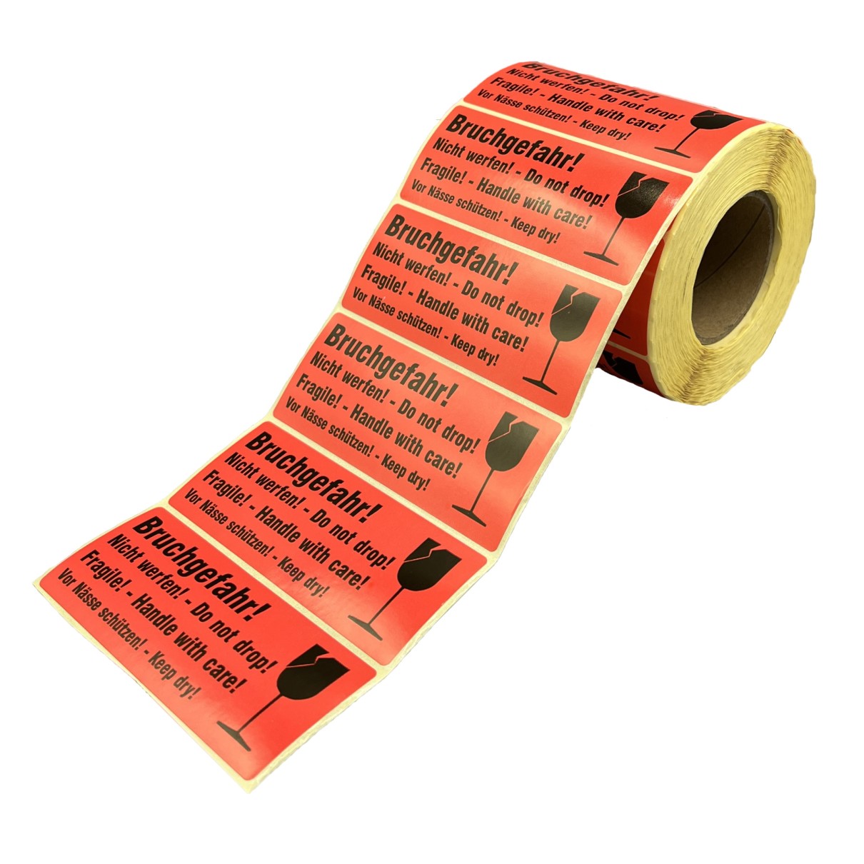 1000 Vorsicht Glas Etiketten Warnetiketten 100 x 40 mm Warnaufkleber Bruchgefahr Transportetiketten