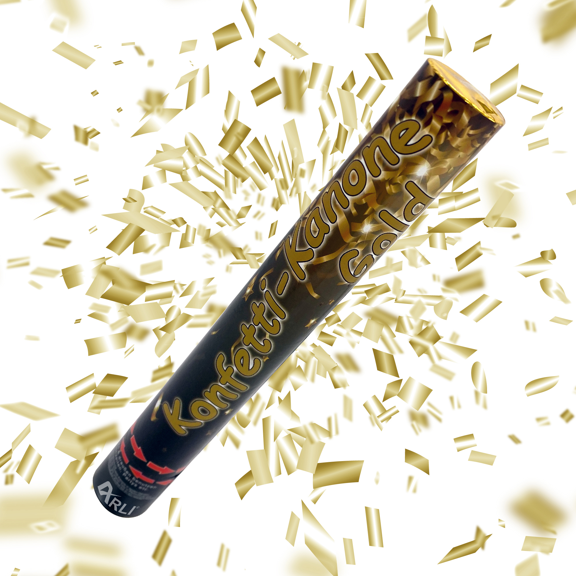 arli_partypopper_Konfetti-gold-explosiv Partypopper 38cm Gold  – XL Konfetti Kanone ohne Pyrotechnik für Hochzeiten, Geburtstage & Partys
