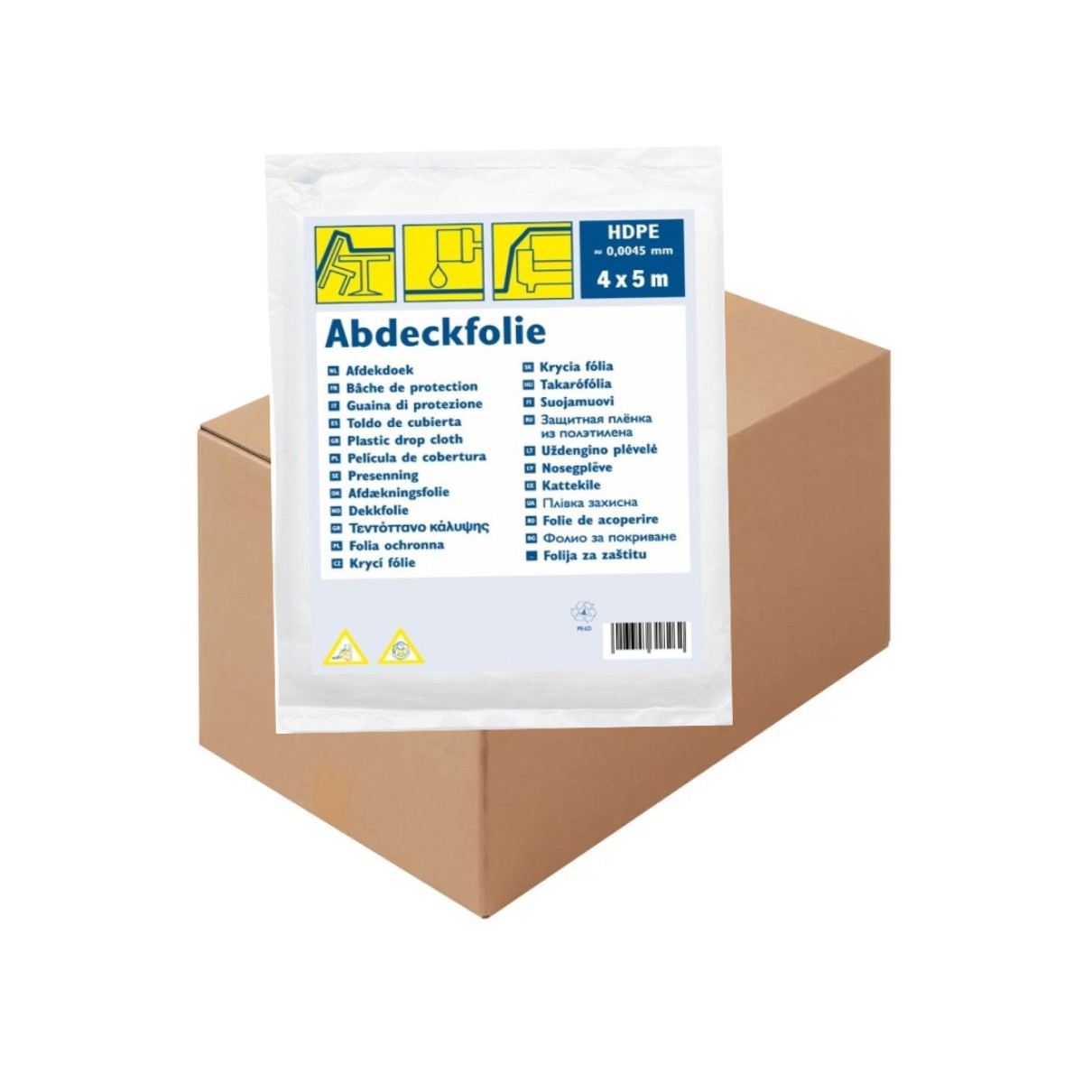 40x Abdeckfolie 4 x 5 m HDPE transparent 20 m² Schutzfolie Baufolie Malerfolie zum Abdecken von Möbeln Böden und Geräten bei Renovierung und Malerarbeiten