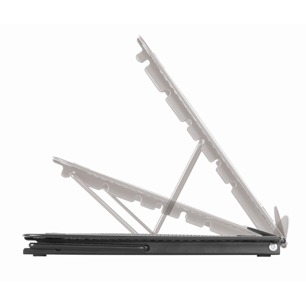 Tablet-halter-HT5-1 arli tablet notebook laptop ständer halterung belüftet verstellbar stand halter tisch office bürp profi ablage kühlung kühler  ipad i pad apple samsung mischpult dj controller pult laptophalter notebooks unterlage mywall my wall neigbar belüftung