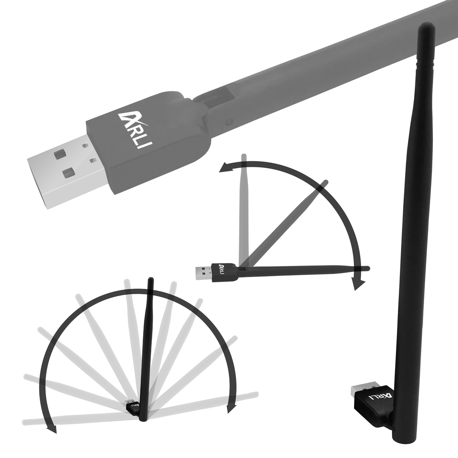 arli-wifi-wlan-stick ARLI WLAN Stick 150 Mbit – USB 2.0 Wifi Adapter mit externer Antenne für Receiver