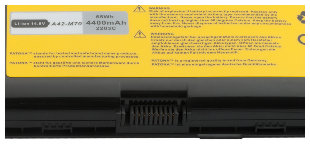 Akku Asus A32-F70 A41-M70 A42-M70 L0690LC L082036 F40 G71 G72 M70 N70 N90 X71 4400 mAh original arli patona ersatzakku laptop notebook P0004440 07G0165A1875 07G016WQ1865 15G10N3792T0 15G10N3792Y0 15G10N3792YO