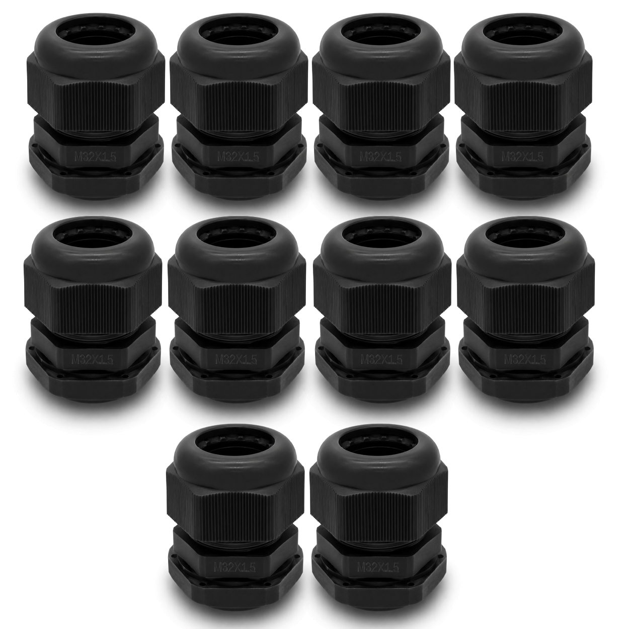 ARLI Kabelverschraubungen M32 x 1,5 mm IP68 schwarz- 10 er Beutel