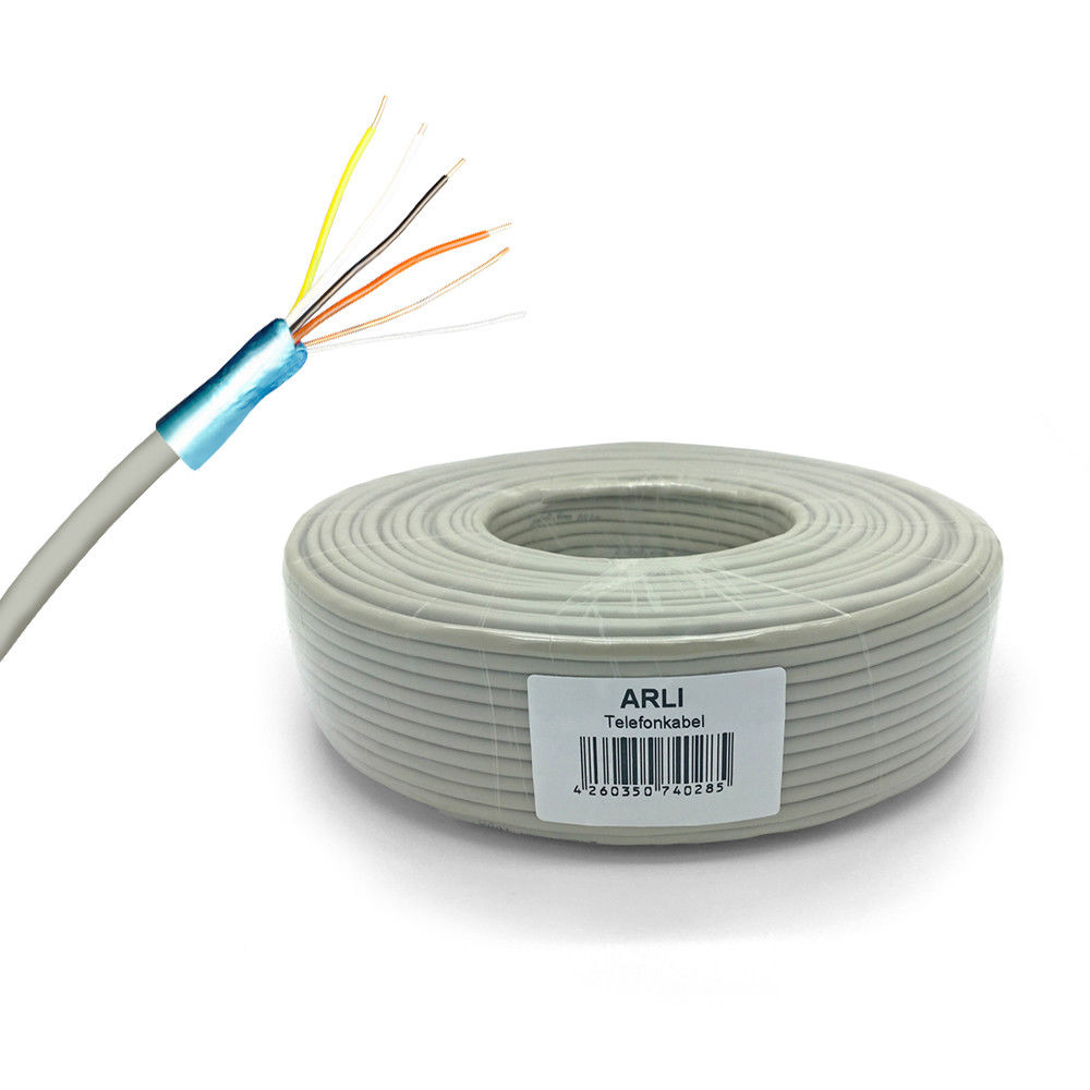 1020-1 ARLI 100m Telefonkabel J-Y(ST)Y - 2x2x0,6 mm 4 Adern Verlegekabel für Telefon- & Datenleitungen