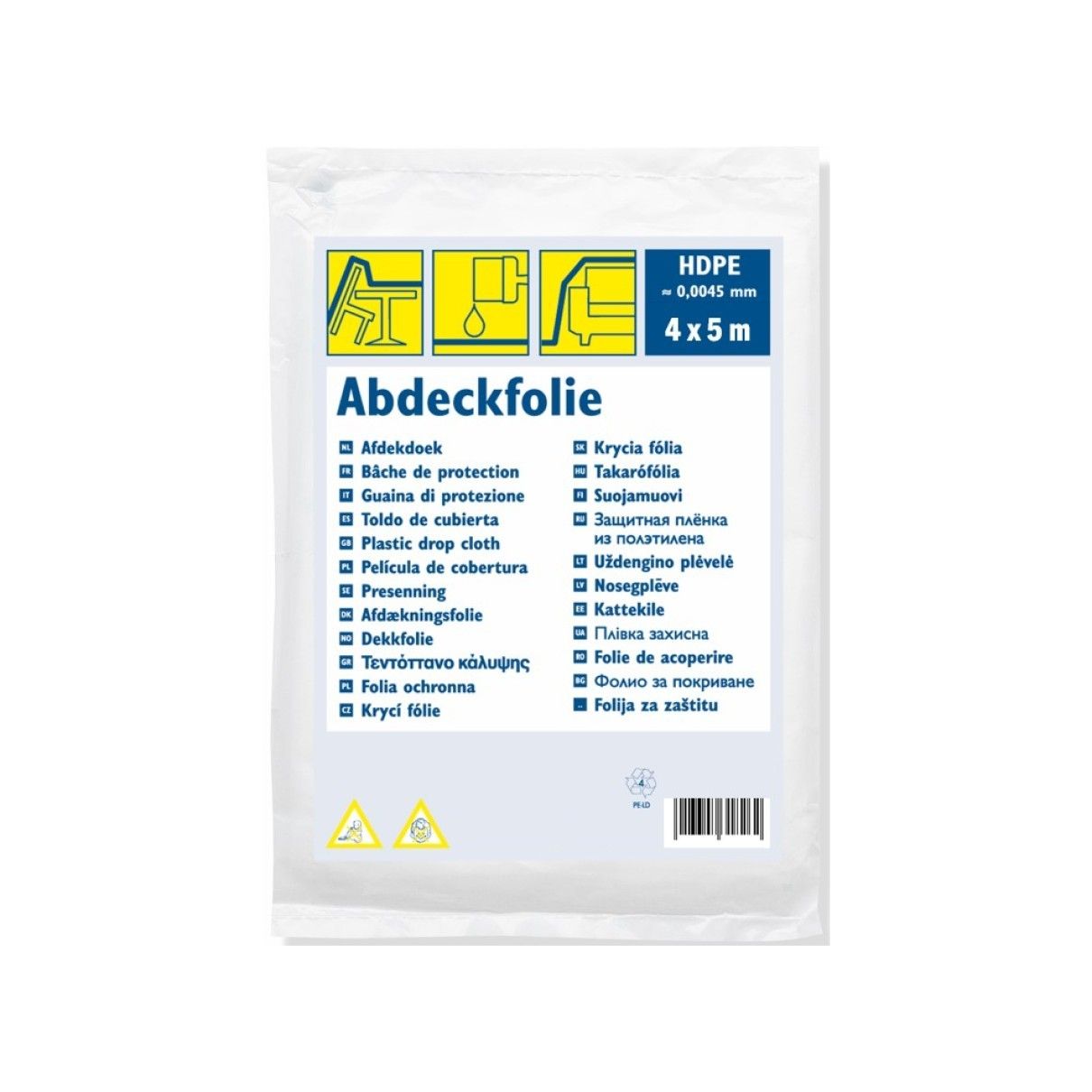 40x Abdeckfolie 4 x 5 m HDPE transparent 20 m² Schutzfolie Baufolie Malerfolie zum Abdecken von Möbeln Böden und Geräten bei Renovierung und Malerarbeiten