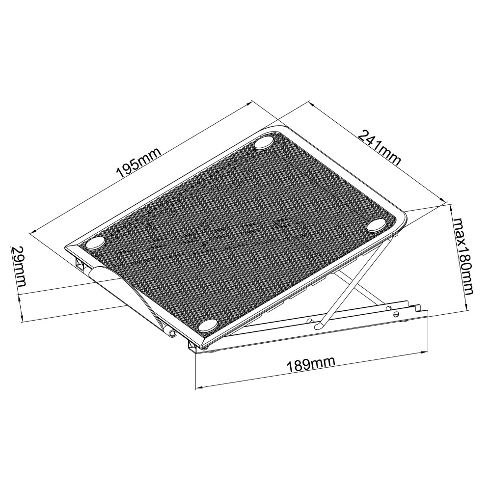 Tablet-halter-HT5-6 arli tablet notebook laptop ständer halterung belüftet verstellbar stand halter tisch office bürp profi ablage kühlung kühler  ipad i pad apple samsung mischpult dj controller pult laptophalter notebooks unterlage mywall my wall neigbar belüftung