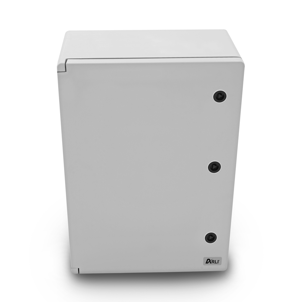Schaltschrank-mit-3-knoepfe wasserdicht garten industrie außen aussen stromverteiler ip65 aufputz sicherungskasten arli verteiler maschinen schrank industrieschran maschinenschrank feuchtraum outdoor indoor cabinet control box verteilerkasten klemmschiene öl