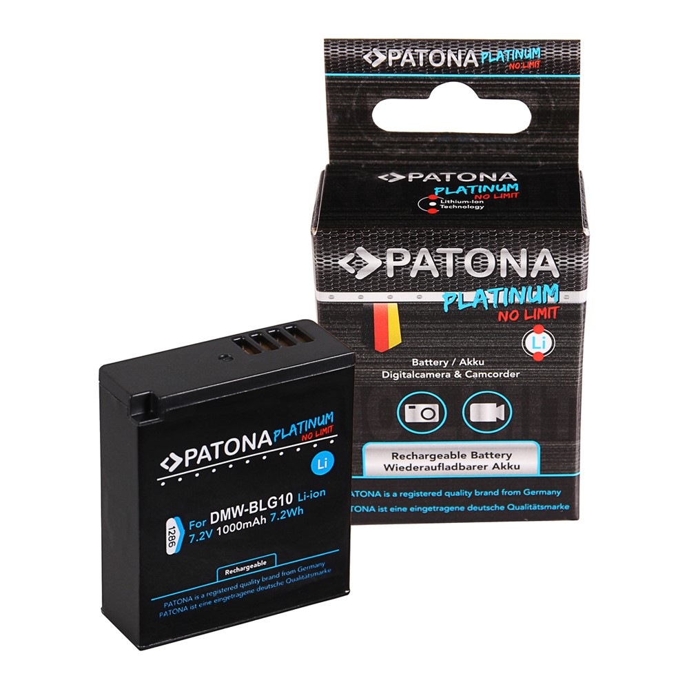 patona-akku-panasonic-DMW-BLG10-01 Patona Platinum Akku 2 x set 2x Panasonic DMW-BLG10 DMW-BLE9 DMC-GF3 DMC-LX85 DMC-LX100 Lumix arli akkus original 100% kompatibel DC-TX2 DCTX2 DMCGF3 DMC-GF3 DMCGF3C DMC-GF3C DMCGF3CK DMC-GF3CK