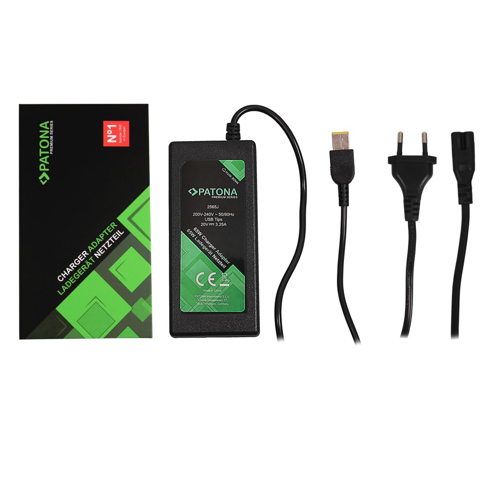 2565-1 PATONA Premium Netzteil 20V 3,25A 65W Slim-Tip slim tip für Lenovo T540p T440 X240 X1 Carbon arli edge notebook laptop thinkpad yoga dual-core ThinkPad Think Pad x1 carbo 20v 65w