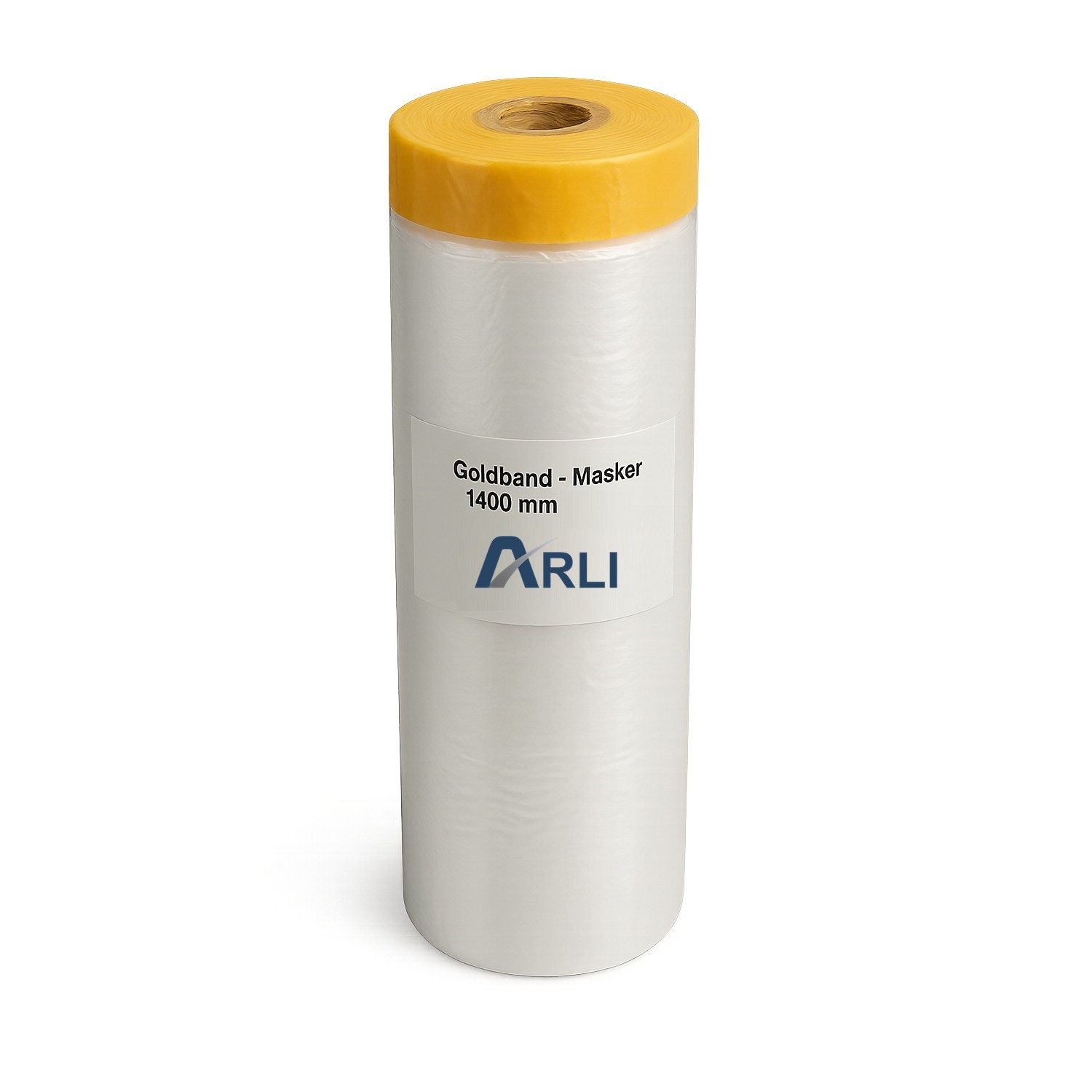 1373-Goldband-Masker-1400mmx33m Goldband Masker 1400 mm Abdeckfolie mit Klebeband Malerfolie Transparent Baufolie Tape