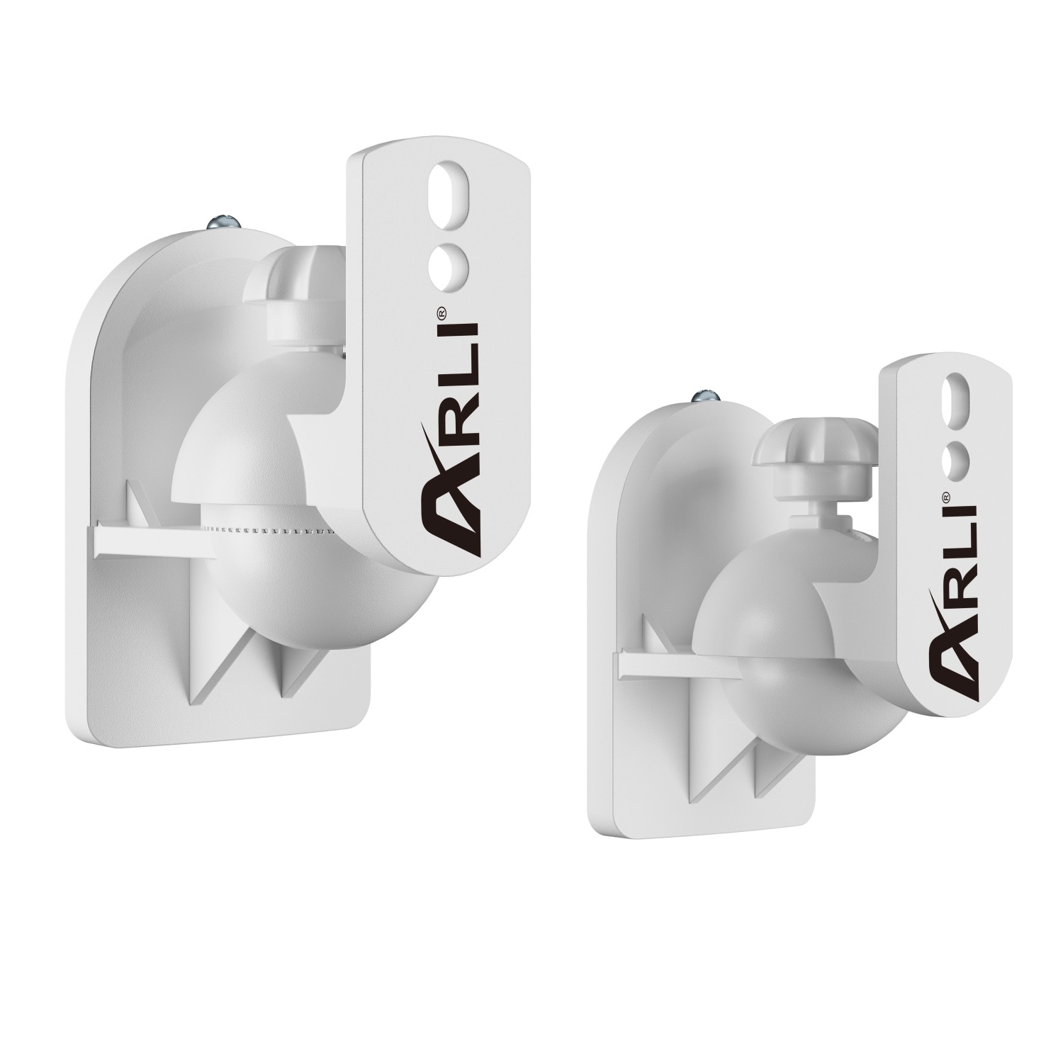 arli_Halterungen_HB6W 2x ARLI Universal Wandhalter für Lautsprecher weiss I Wandhalterung Boxen Wand Halter Halterung
