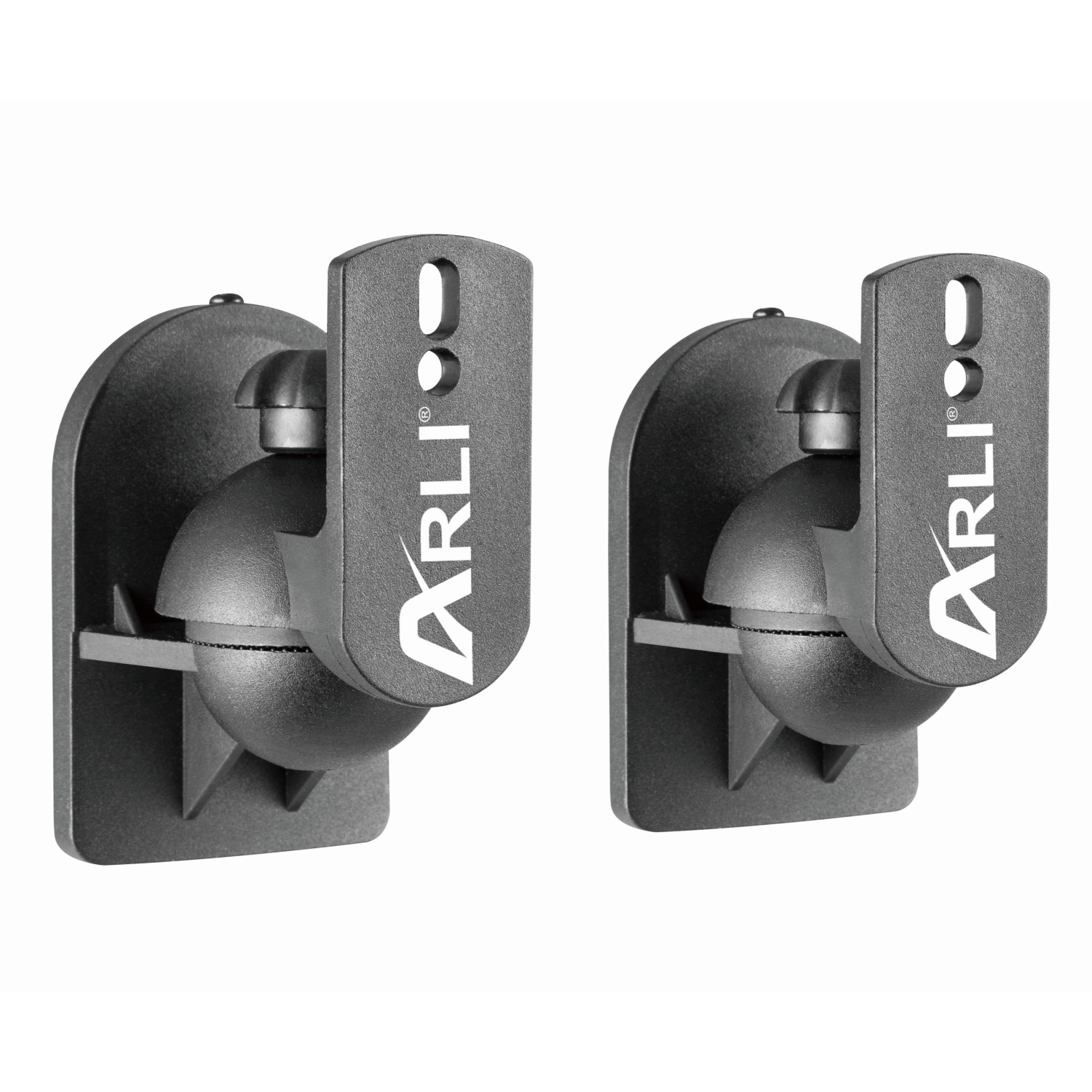 2xarli_Halterungen2_HB4 2x ARLI Universal Wandhalter für Lautsprecher schwarz I Wandhalterung Boxen Wand Halter Halterung