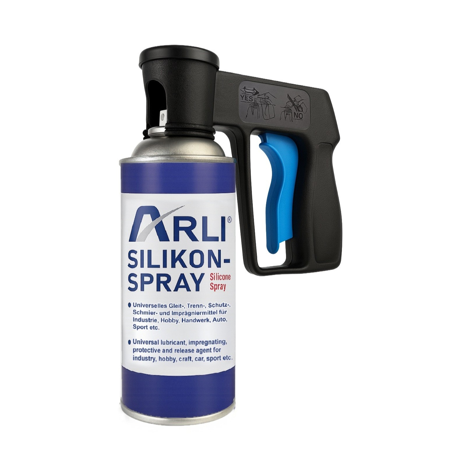 Silikon Spray 400 ml + Pistolengriff für Sprühdosen Set Gleit Trenn Schmier Schutzmittel
