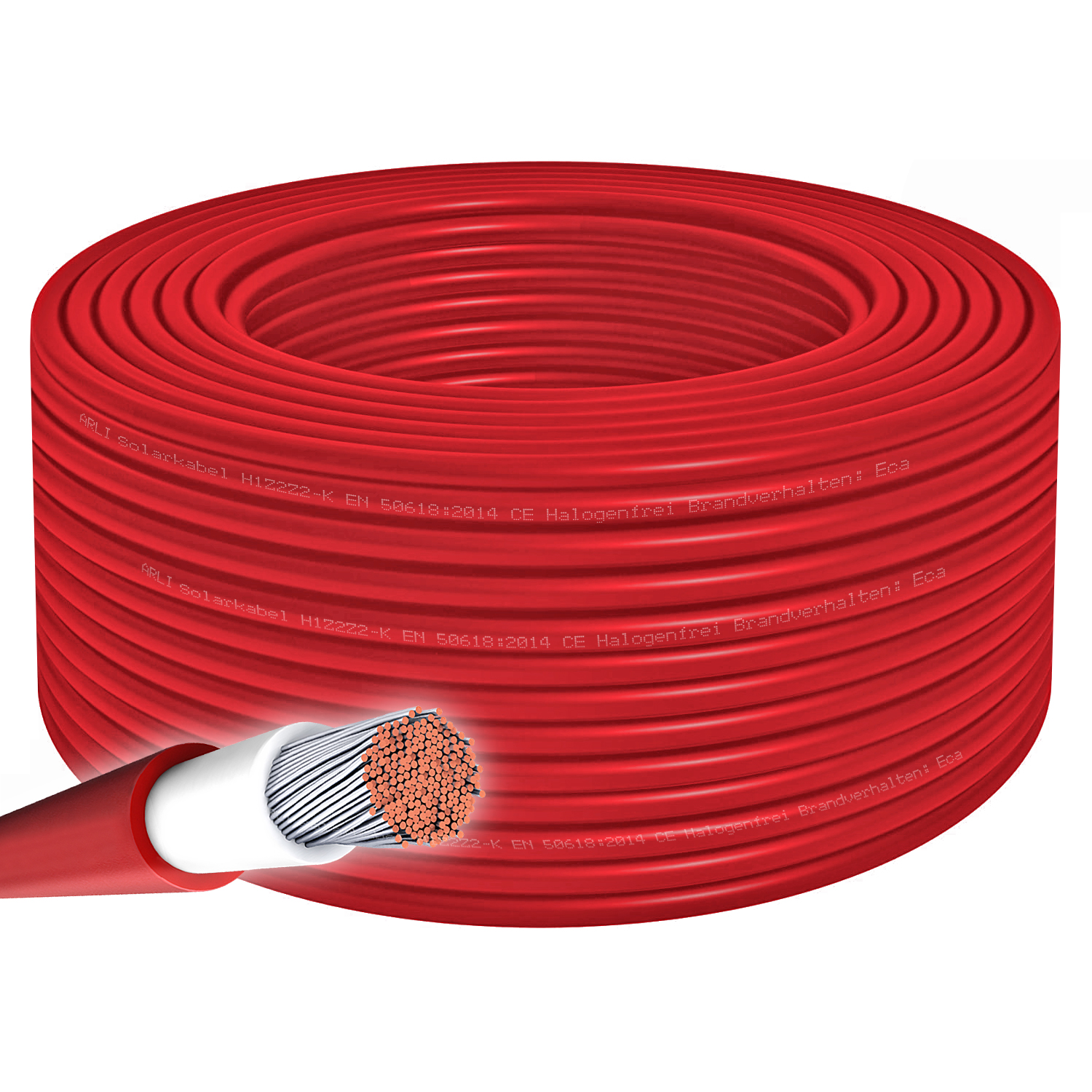 arli-solarkabel-rot ARLI Solarkabel 4 mm² 50m Solarleitung H1Z2Z2-K rot Halogenfrei ( 1x 4mm² )