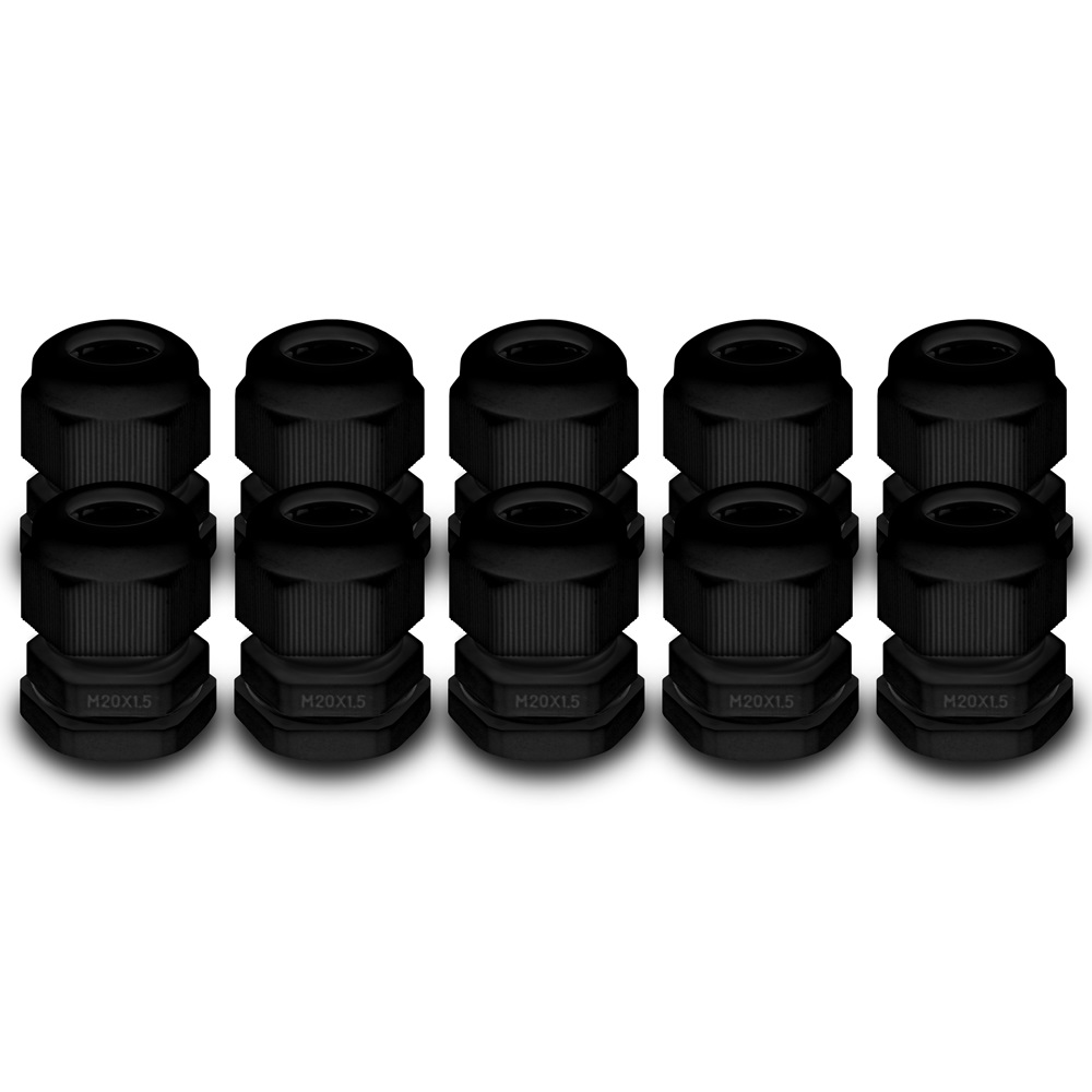 10er-M20-schwarz arli m20 x 1,5 mm kabelverschraubung 10 kabel verschraubung abzweigdose gehäuse kunststoffkasten wasserdicht industrie installationschrank verteilerschrank kunststoff hauptschalter schalter cable gland metrisch ip67 dicht leergehäuse