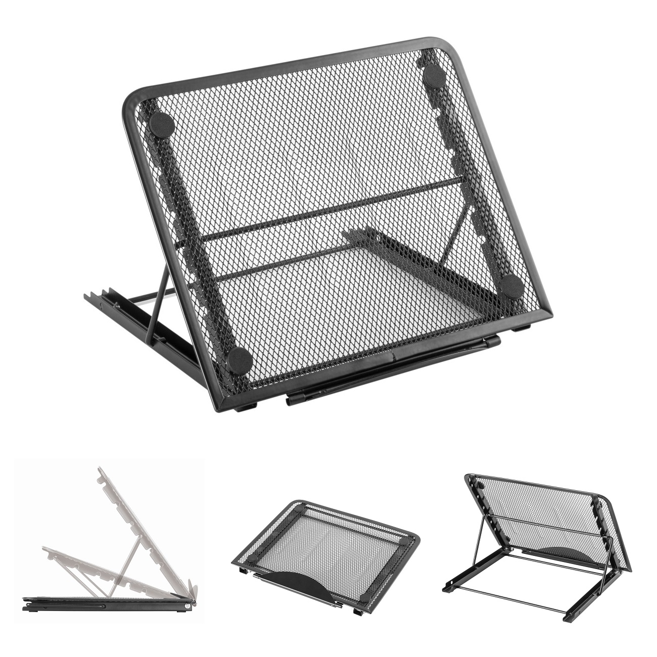 Tablet-halter-HT5-profil arli tablet notebook laptop ständer halterung belüftet verstellbar stand halter tisch office bürp profi ablage kühlung kühler  ipad i pad apple samsung mischpult dj controller pult laptophalter notebooks unterlage mywall my wall neigbar belüftung