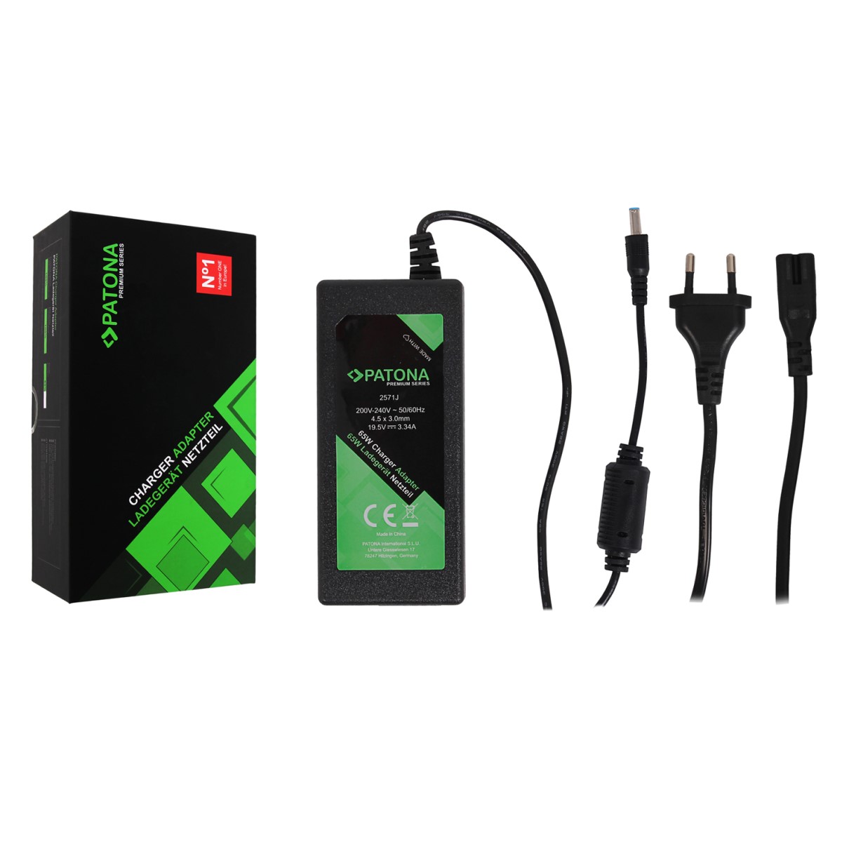 2571-4 PATONA Netzteil 19,5V 3,34A 65W für Dell Inspiron / XPS 11 13 14 15 17 Tablett PC