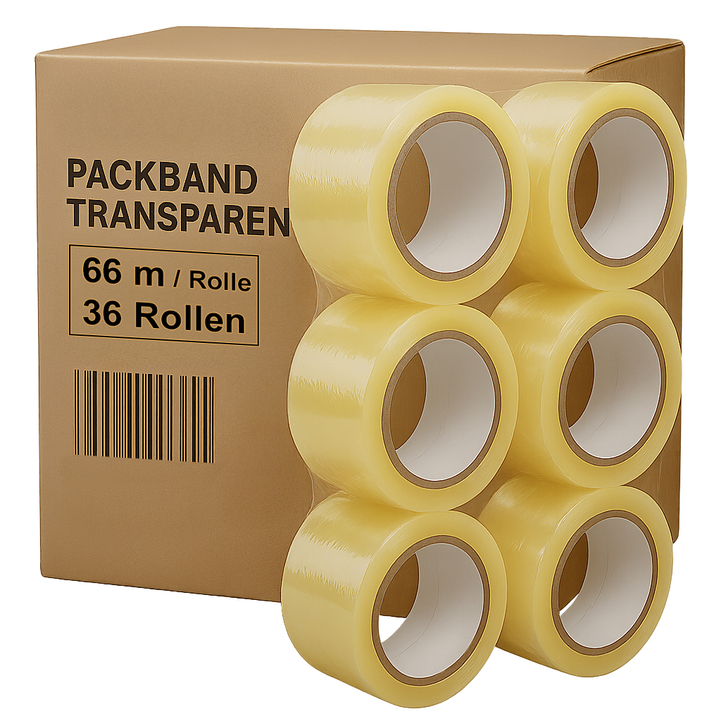 36x Klebeband 48 mm x 66 m leise abrollend transparent Paketband Packband