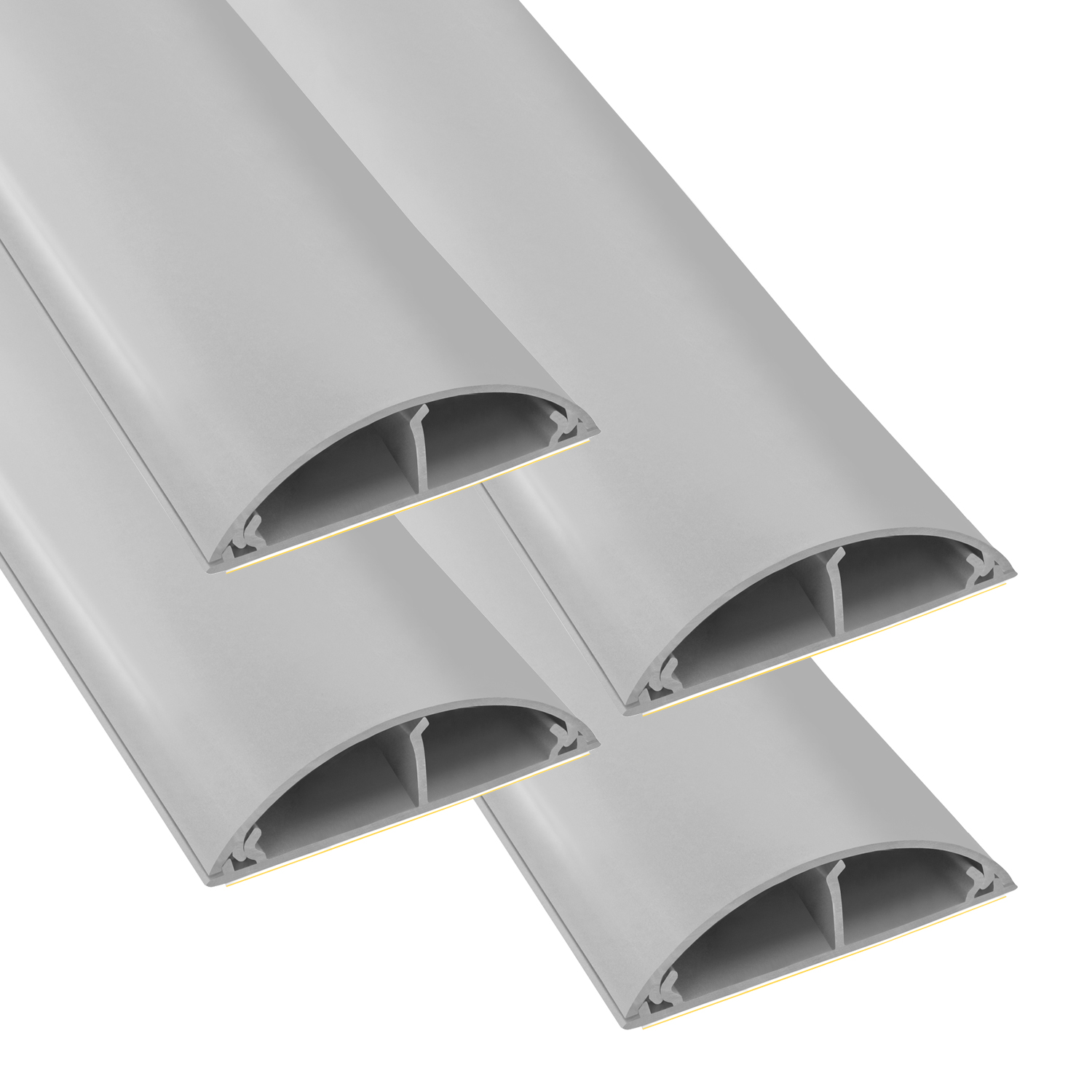 4x-Kunststoff-PVC-Kabelkanal-Selbstklebend-Fussboden-Grau-ARLI 4x 1m Wand/Fussboden grau selbstklebend 50x12 mm Installationskanal selbstklebend TV Bodenlochung weiss weiß grau Wandmontage Deckenmontage kabel kanal kabelkanal elektroinstallation leiste 10x15mm 16x16mm 25x25mm 40x25mm schraubbar PVC Elektro Kanal 30x2