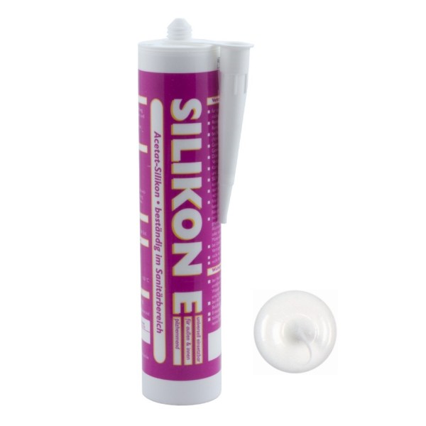 310ml white Silicone Sealant - Universal for Sanitary Applications: Bath, Shower, Kitchen, Joints, Windows, Indoor &amp; Outdoor