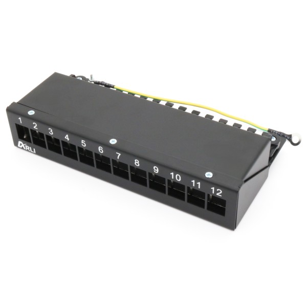 ARLI Patch Panel for Keystone Modules – 12-Port Patch Panel Housing Black