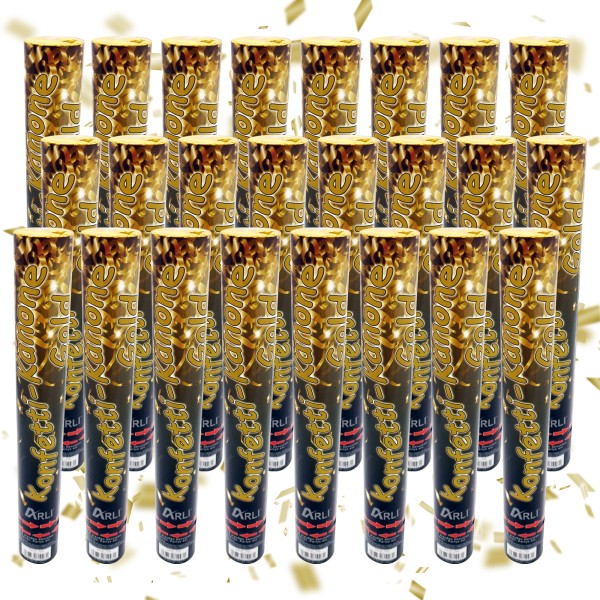 24x Party Popper 38cm Gold Metallic – XL Confetti Cannon without Pyrotechnics for Weddings, Birthdays &amp; Parties