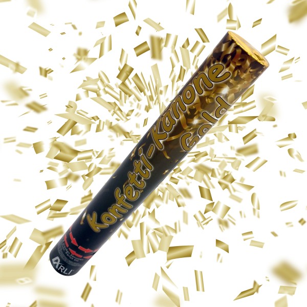 Party Popper 38cm Gold Metallic – XL Confetti Cannon without Pyrotechnics for Weddings, Birthdays &amp; Parties